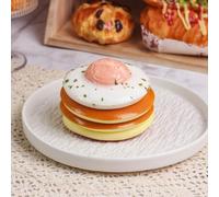 Shein 1 pieza Tarta de huevo simulada de rebote lento y suave, muerde el fluido de la yema de huevo, juguete de apretón de postre dulce, muestra de decoraci