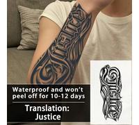 Shein 1 pieza Tatuajes temporales con patrón occidental inglés, tatuaje semipermanente resistente al agua y al sudor, dura de 1 a 2 semanas, realista, jugo