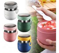 Shein 1 pieza Taza de desayuno de gran capacidad de acero inoxidable, taza para avena, taza para leche, fiambrera portátil adecuada para trabajadores de ofi