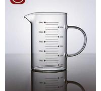 Shein 1 pieza Taza de medir de vidrio borosilicato de alta calidad con asa, taza graduada transparente para café, leche, jugo, de vuelta a la escuela