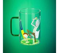 Shein 1 pieza Taza de vidrio borosilicato de 800ml con patrón de dibujos animados lindos, resistente al frío y al calor, apta para leche, jugo, café, etc.,
