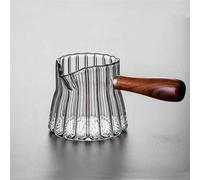 Shein 1 pieza Taza de vidrio resistente al calor con asa lateral y asa de madera, hecha de vidrio borosilicato de alta calidad, adecuada para apartamentos,