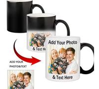 Shein 1 pieza Taza personalizada que cambia de color, Taza de café personalizable con foto o texto que cambia de color - Taza de té de cerámica de 11oz sens