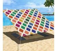 Shein 1 pieza Tela parasol con estampado de rayas minimalista, estampado plano 2D para tienda de campaña de camping al aire libre, tela parasol, toldo y lon