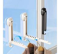 Shein 1 pieza Tendedero telescópico con ventosa, sin taladro, plegable, apto para varios tipos de perchas, toallas, apto para baño, balcón, ventana interior