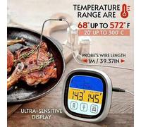 Shein 1 pieza Termómetro de alimentos, pantalla LCD táctil, medidor de temperatura de horno, termómetro digital para parrilla, termómetro de cocina para car