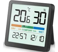 Shein 1 pieza Termómetro digital e higrómetro, medidor portátil de temperatura y humedad interior de alta precisión, para control climático interior, monito