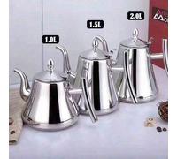 Shein 1 pieza Tetera de acero inoxidable reforzada con infusor desmontable, tanque de aceite con filtro, cafetera de mesa, adecuada para hoteles y restauran