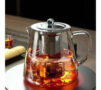 Shein 1 pieza Tetera de vidrio borosilicato grueso con infusor de acero inoxidable, tetera de vidrio resistente al calor, juego de té Gaiwan para Pu-Erh/Ool