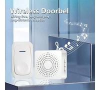 Shein 1 pieza Timbre de puerta inalámbrico 1 receptor 1 botón Timbre de puerta de larga distancia resistente al agua para el hogar. Timbre de puerta USB con