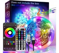 Shein 1 pieza Tira de luz inteligente RGB de 1m-20m, con aplicación y control remoto, temporizador, regulable, cambio de color, sincronización con música, p