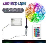 Shein 1 PIEZA Tira de luz LED de 0,9m, 1,8m, 2,7m, 4,9m, 9,8m, 15,2m, Tira de luz LED RGB con control remoto de 24 teclas, para decoración del hogar, dormit