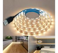 Shein 1 pieza Tira de luz LED en tonos cálidos, alimentada por USB, 60 LED/metro, luz de unicolor, luz decorativa LED flexible, 1m/2m/3m/5m, no impermeable,
