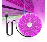 Shein 1 pieza Tira de luz LED flexible de 60 LED/M de color rosa y morado, interfaz USB de CC5V, iluminación de crecimiento de plantas y decoración festiva
