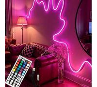 Shein 1 pieza Tira de luz LED RGB flexible de neón con control remoto - Neón cambiante de color para dormitorios, sofás, configuraciones de juegos y decorac