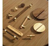 Shein 1 pieza Tirador de cajón de mueble de madera moderna y simple, de madera de roble o nogal