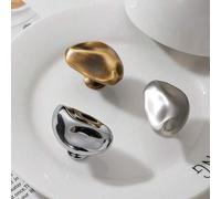 Shein 1 pieza Tirador de lujo francés de plata brillante, gabinete minimalista moderno, cajón, armario, mueble de un solo orificio