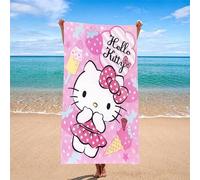Shein 1 pieza Toalla con estampado de Hello Kitty - Adorable toalla de playa de Hello Kitty: ¡Esencial para el verano! Se puede usar como toalla de mano, to