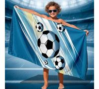 Shein 1 pieza Toalla de playa con diseño de fútbol para niños, manta de playa extra grande de microfibra súper suave, toalla de baño súper absorbente, adecu