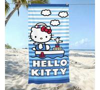 Shein 1 pieza Toalla de playa con tema de Hello Kitty rosa - Un artículo esencial con tema de dibujos animados diseñado para la playa, la natación, el campi