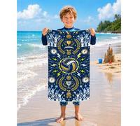 Shein 1 pieza Toalla de playa con tema de voleibol para niños, manta de playa extra grande de microfibra súper suave, toalla de baño súper absorbente, adecu