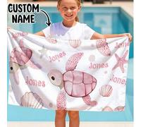 Shein 1 pieza Toalla de playa de microfibra personalizada para niños, toalla de baño personalizable para piscina, viajes, camping, yoga y actividades deport
