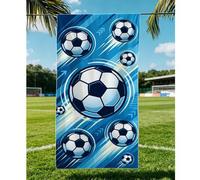 Shein 1 pieza Toalla de playa para niños con diseño de fútbol, manta de playa extra grande de microfibra súper suave, toalla de baño súper absorbente, adecu