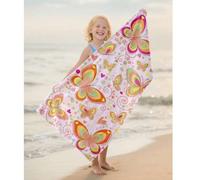 Shein 1 pieza Toalla de playa para niños con estampado de mariposa, manta de playa extra grande de microfibra súper suave, toalla de baño súper absorbente,