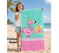 Shein 1 pieza Toalla de playa personalizada y personalizable para niños, regalo perfecto de cumpleaños de verano, adecuada para diversas ocasiones de verano