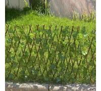 Shein 1 pieza Valla decorativa de pared con planta artificial, valla de enrejado de jardín retráctil, cerca decorativa de madera para patio, balcón