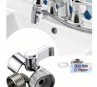 Shein 1 pieza Válvula desviadora de cabezal de ducha Conector de grifo divisor de 3 vías para accesorios de inodoro, bidé y ducha de baño