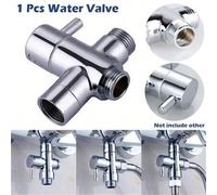 Shein 1 pieza Válvula desviadora de ducha de 4 vías, válvula de interruptor de grifo de baño, 1 entrada 2 salida Divisor de grifo de cabezal de ducha, opcio