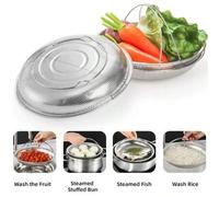 Shein 1 pieza Vaporera multifuncional de acero inoxidable, saludable para cocinar bollos, papas fritas, verduras y frutas, herramienta y accesorio de cocina