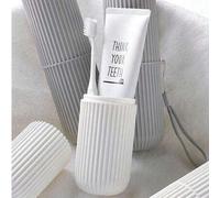 Shein 1 pieza Vaso portátil de viaje para enjuagarse, Caja de almacenamiento para cepillo de dientes y pasta de dientes, Vaso para cepillo de dientes de via
