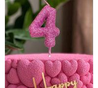 Shein 1 pieza Vela con número brillante, apta para decoración de tarta de cumpleaños, velas de cumpleaños, decoraciones de cumpleaños, Feliz Cumpleaños, vel