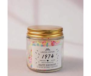 Shein 1 pieza Vela en frasco, adecuada para regalo de cumpleaños de niñas de 6/18/21/30/40 años, vela, vela perfumada, vela decorativa, vela de cera de soja