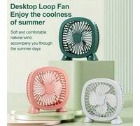 Shein 1 pieza Ventilador de escritorio mini recargable por USB, 4 aspas, bajo nivel de ruido, múltiples opciones de color, adecuado para el hogar, oficina,