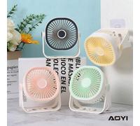 Shein 1 pieza Ventilador de escritorio minimalista recargable de 500mAh, montado en la pared/de sobremesa, con 3 velocidades ajustables y cable de carga
