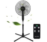 Shein 1 pieza Ventilador de piso con control remoto de 1,3 metros, 50W, temporizador de 9 horas, 7 aspas de viento suave, altura ajustable, oscilante, 3 vel