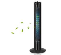 Shein 1 pieza Ventilador de torre de 27x27x82CM, ventilador de pedestal, ventilador de piso, color negro, silencioso, 3 velocidades, protección contra sobre