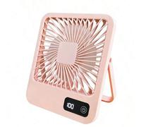 Shein 1 pieza Ventilador mini USB recargable con pantalla digital de moda, ventilador eléctrico portátil y plegable, compañero ideal para el verano caluroso