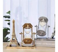 Shein 1 pieza Vintage Torre de Hierro Giratoria, Reloj de Arena con Forma de Torre Eiffel, Bola Cinética, Decoración del Hogar con Noria, Adecuado para Inau