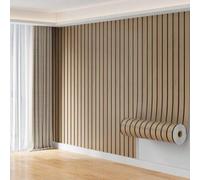 Shein 1 Rollo 40*300cm Papel Tapiz Autoadhesivo con Patrón de Grano de Madera Engrosado Patrón de Cuadrícula Emparejamiento Calcomanía de Pared Autoadhesiva