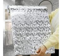 Shein 1 rollo de 118,1 pulgadas/300 cm de papel tapiz autoadhesivo de mosaico de PVC, papel de contacto impermeable, revestimiento de pared autoadhesivo bri