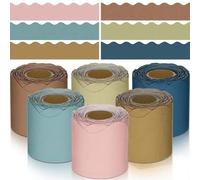 Shein 1 rollo de 32,8 pies de borde decorativo de tablero de anuncios en forma de abanico con colores para la decoración de tablero de anuncios de la clase,