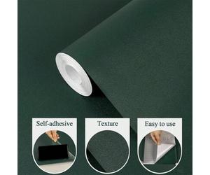 Shein 1 rollo de 40cm x 300cm de papel tapiz autoadhesivo verde oscuro, unicolor, removible, adecuado para dormitorio, gabinete, impermeable, también para s