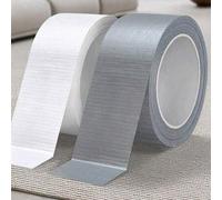 Shein 1 Rollo de cinta adhesiva súper pegajosa, cinta de tela blanca y plateada, multiusos, sin residuos, se rasga a mano, adecuada para reparación de tuber