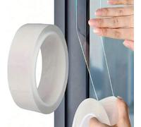 Shein 1 rollo de cinta sellante transparente de alta viscosidad, resistente al agua y al viento, adhesivo fuerte, tira de sellado de ventanas, aislamiento,