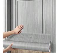 Shein 1 rollo de papel contact con efecto de veta de madera de color gris, papel pintado autoadhesivo para paredes, armarios, mesas, sillas, habitaciones, p