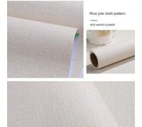 Shein 1 Rollo de Papel Contacto de Textura de Lino Beige Grueso Autoadhesivo, Papel Tapiz de Vinilo Impermeable a Prueba de Humedad Removible para Dormitori